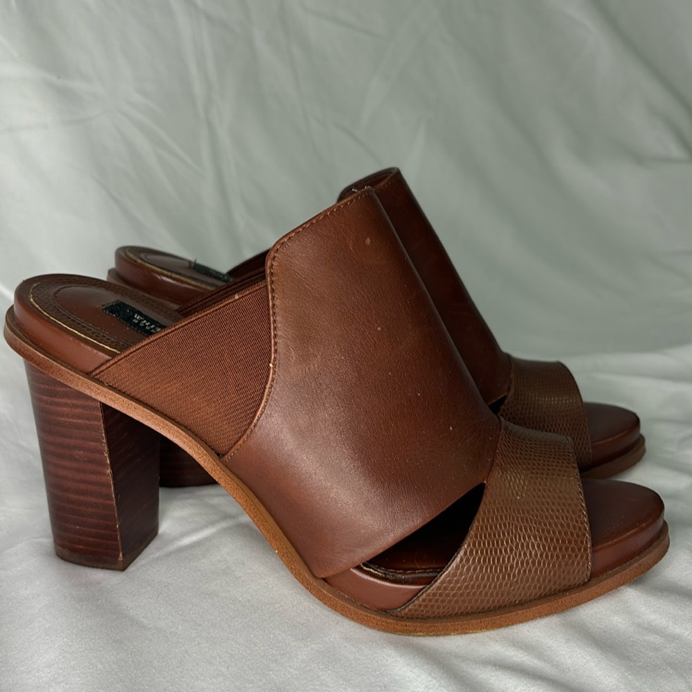 White House black market brown heel sandals size 8